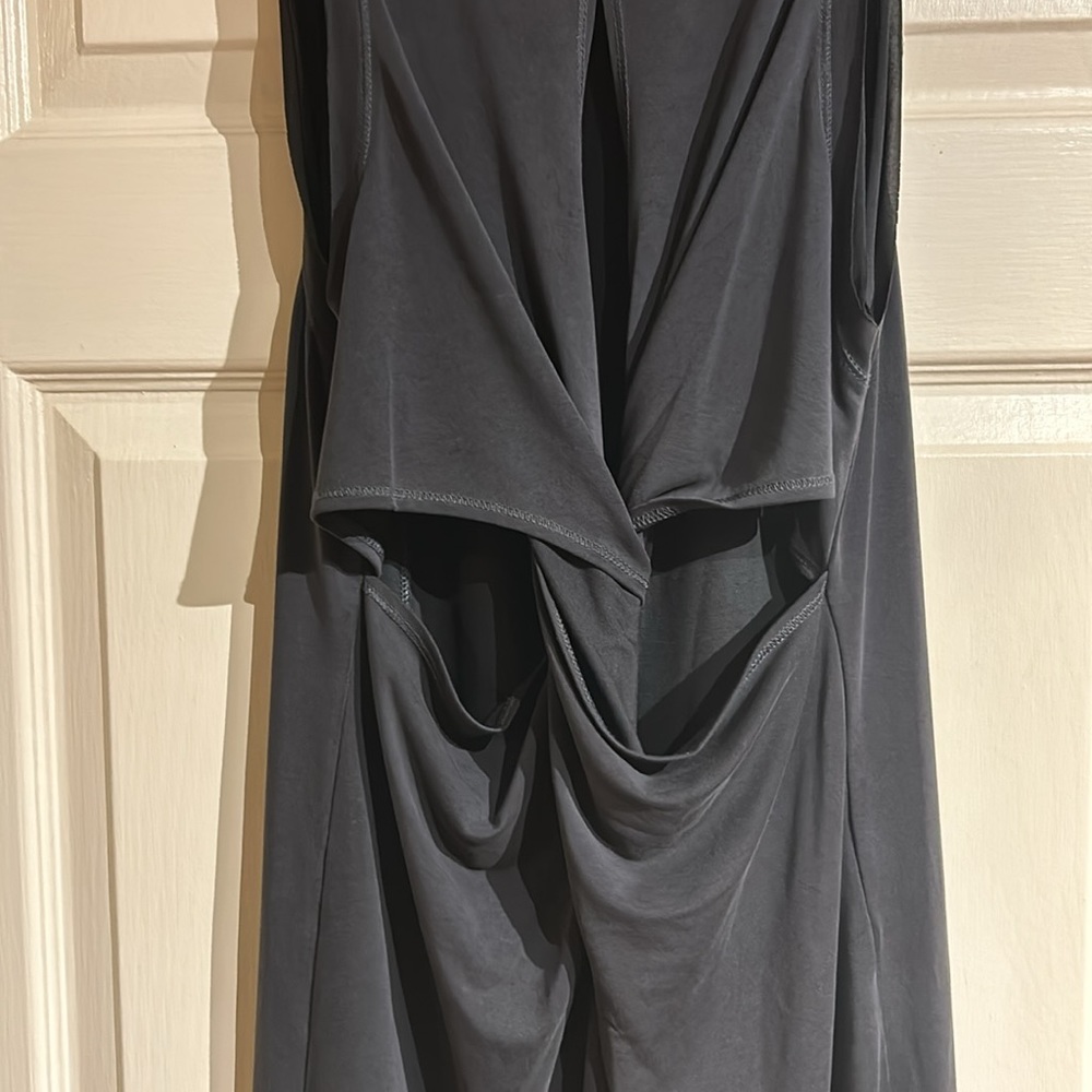 RACHEL Rachel Roy Charcoal Gray Tank Dress Open Twist Back - Picture 6 of 8